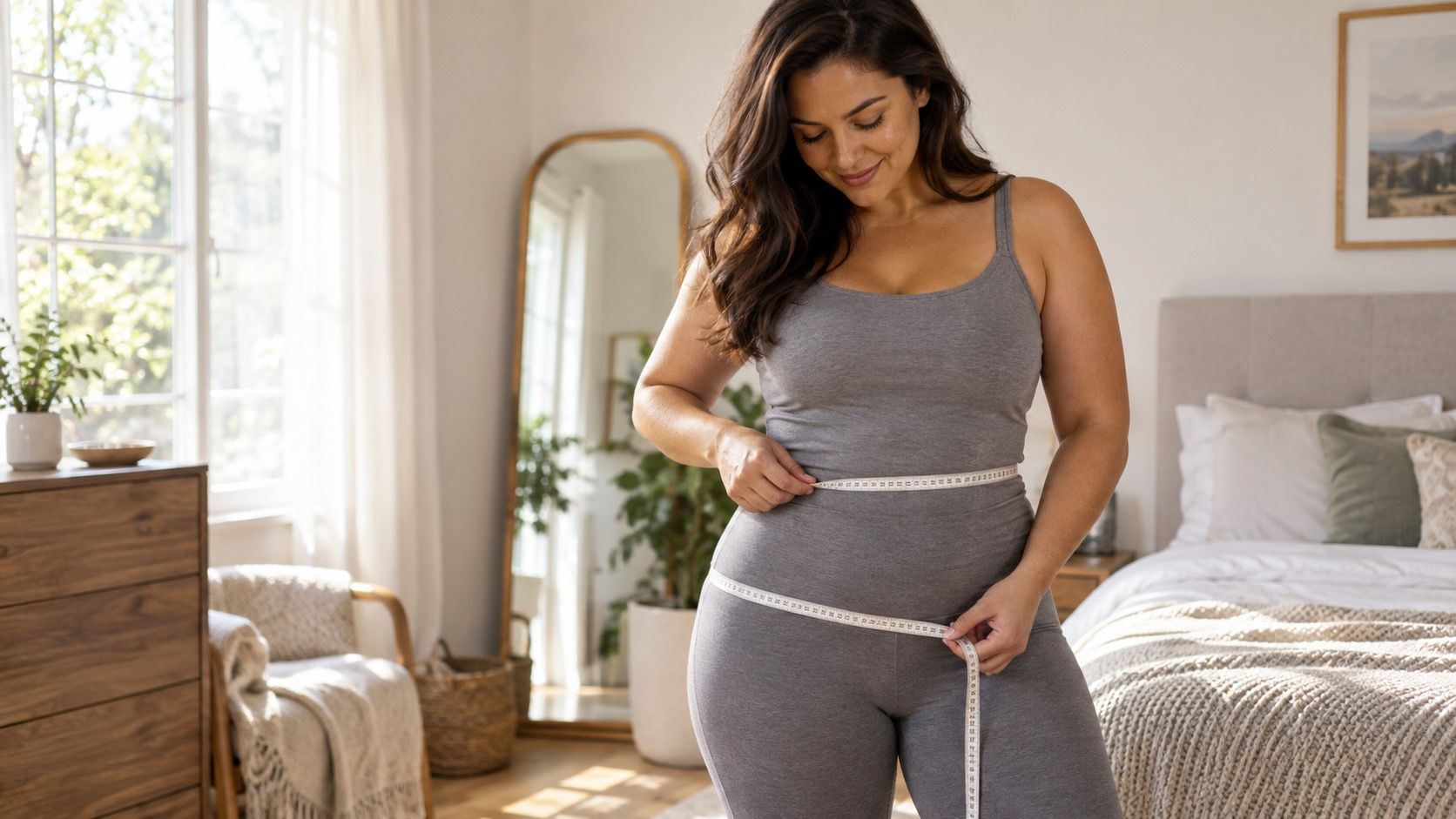 Taking body measurements with a measuring tape
